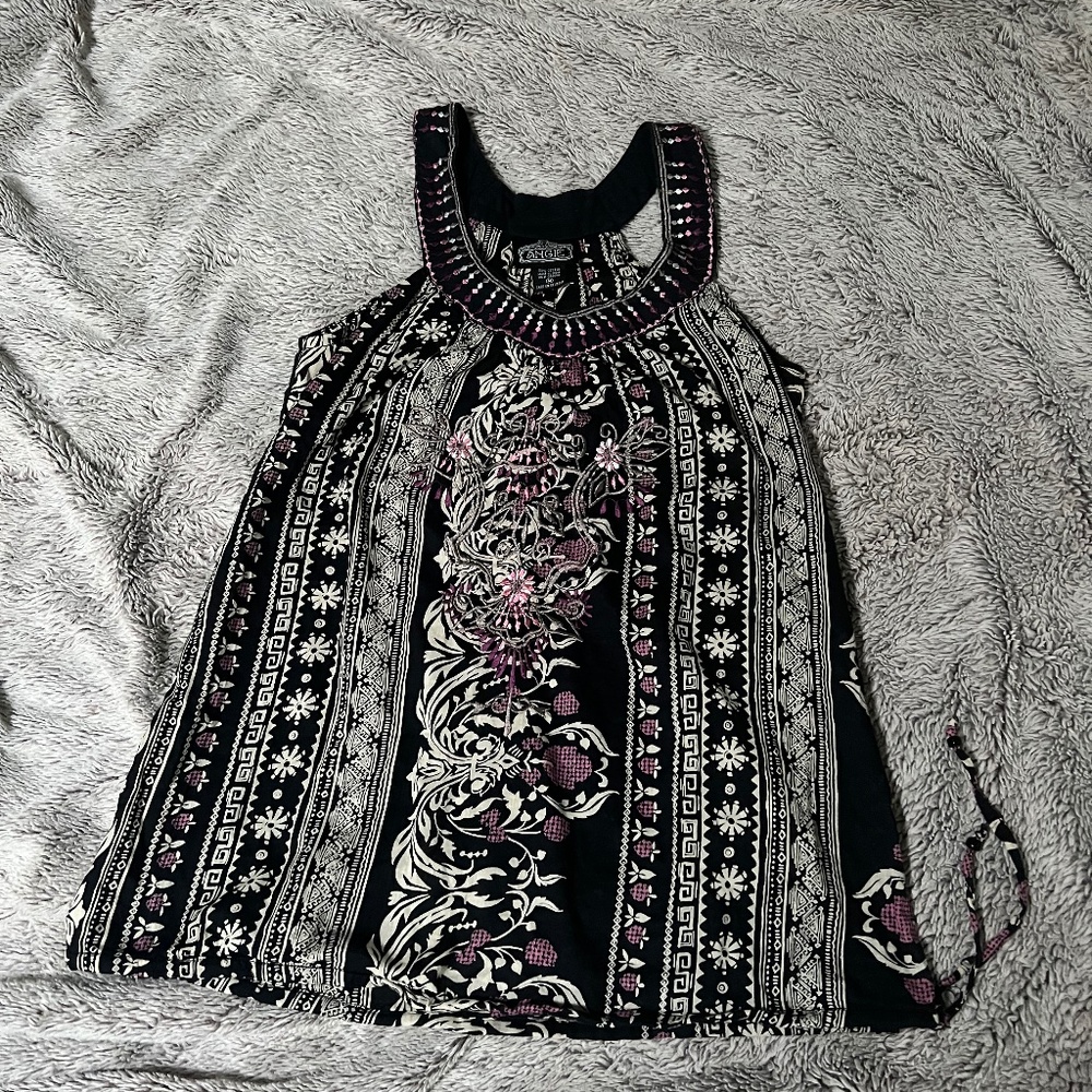 Black, white, pink, purple Tank Top 100 % Cotton